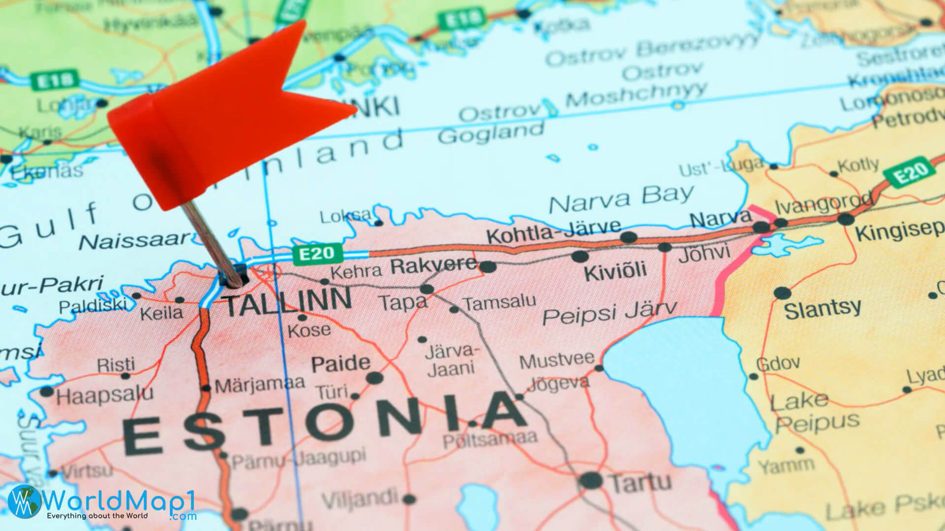 Tallinn and Estonia Main Cities Map